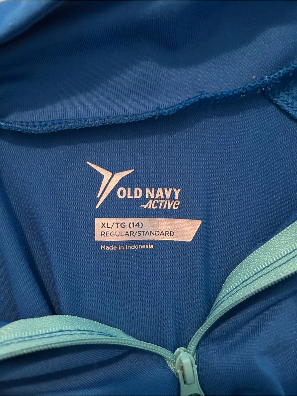 Old Navy Active Teal and Aqua Quarter-Zip Pullover